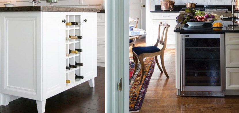 kitchen island wine cellar