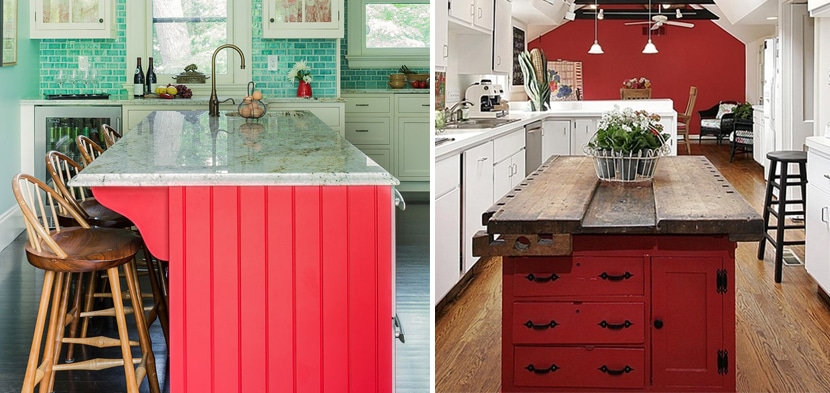 red alternative kitchen islands