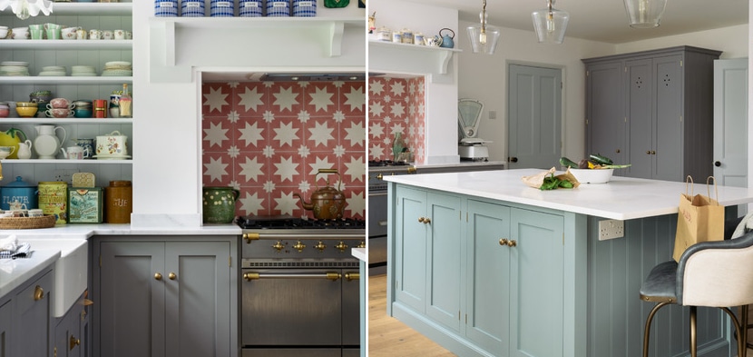 colourful hand painted kitchen island