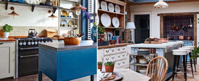 colourful hand painted kitchens