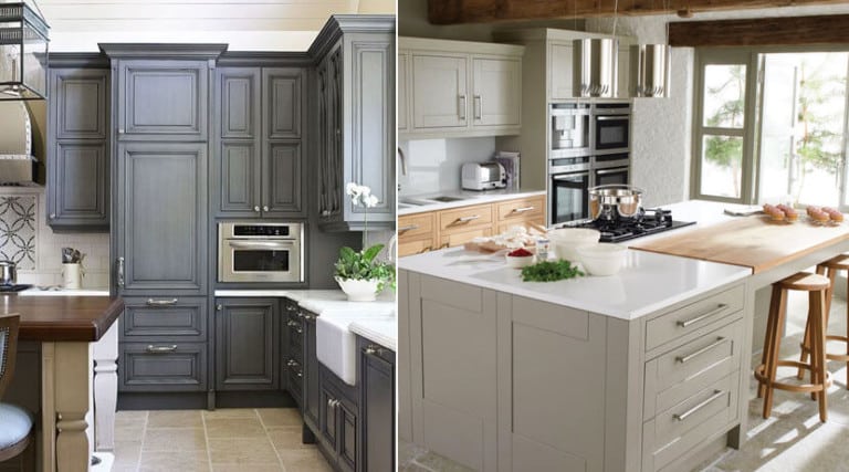 grey hand painted kitchens