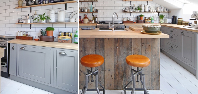 grey shaker cabinets in shaker style kitchen