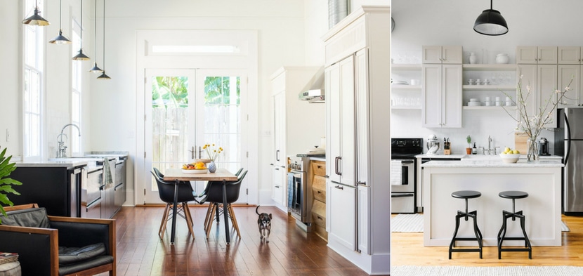 Open {Plan Black and White Kitchens