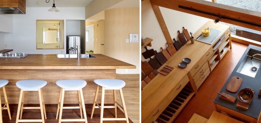 Modern Japanese Home Kitchen with Prepared Lunch on Counter