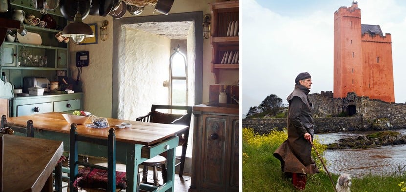 Irish kitchen in natural wood and green