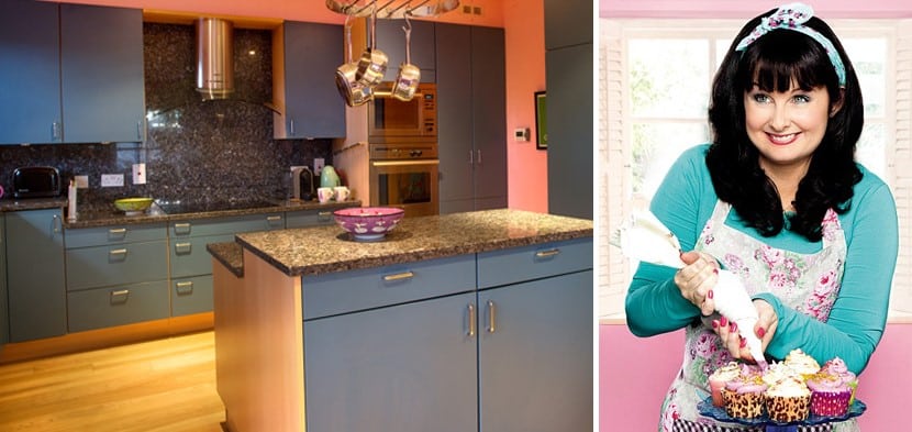 pink and blue Irish kitchen